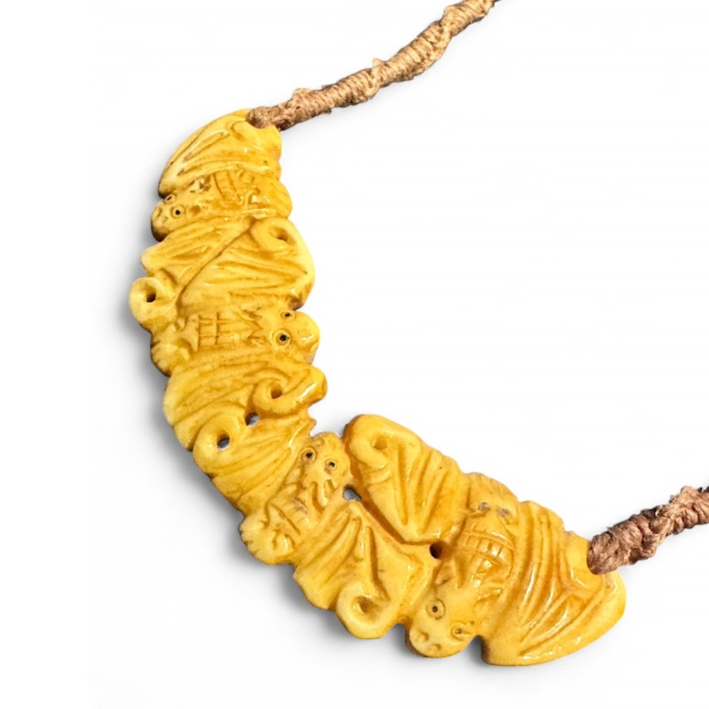 Hawaiian bat bone handmade hemp necklace